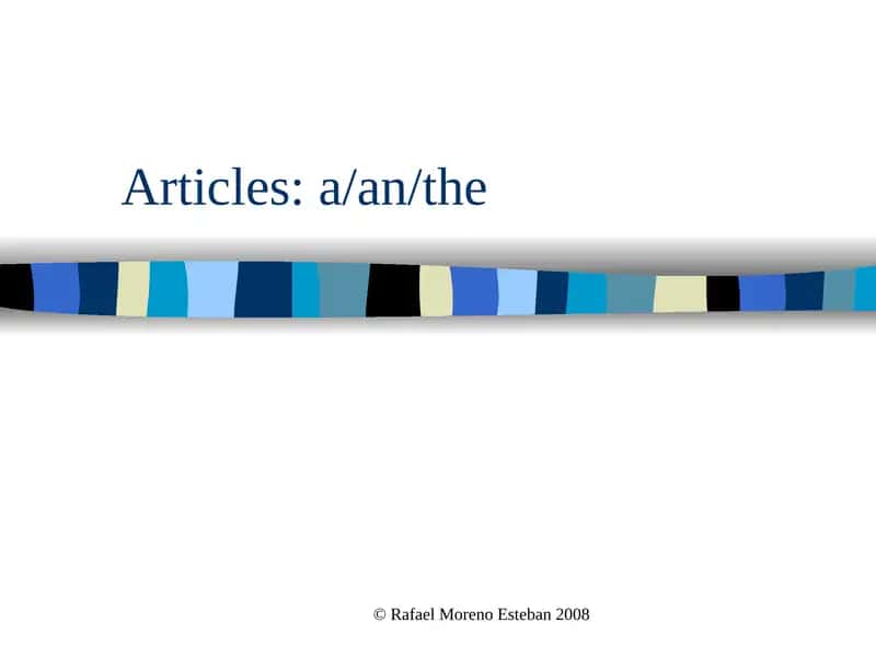 Using Articles 1