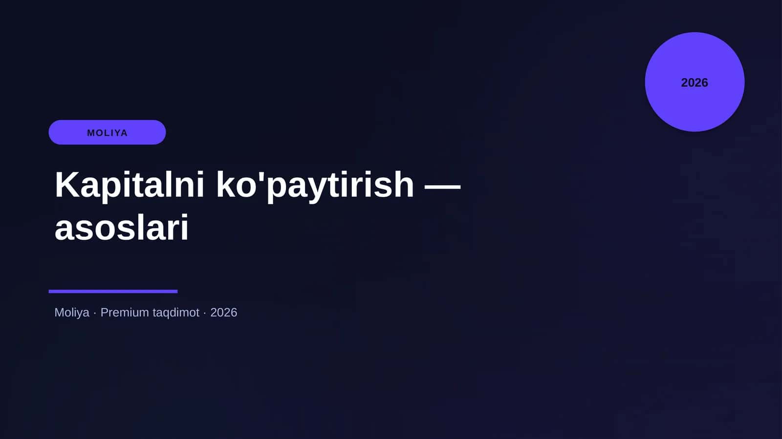 Kapitalni ko'paytirish — asoslari 1