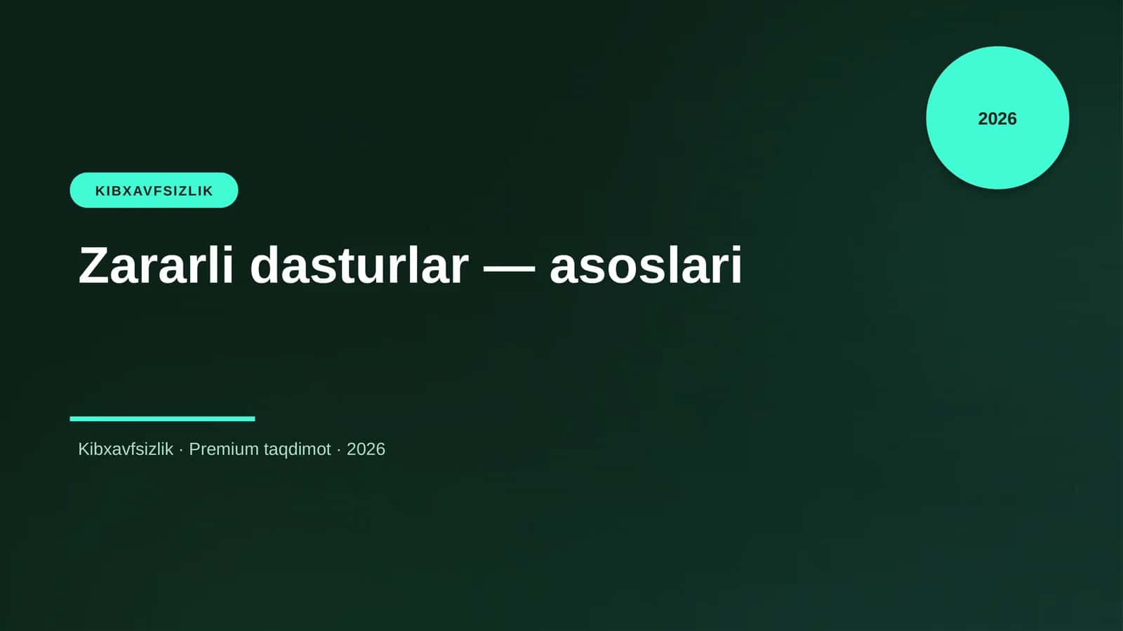 Zararli dasturlar — asoslari 1