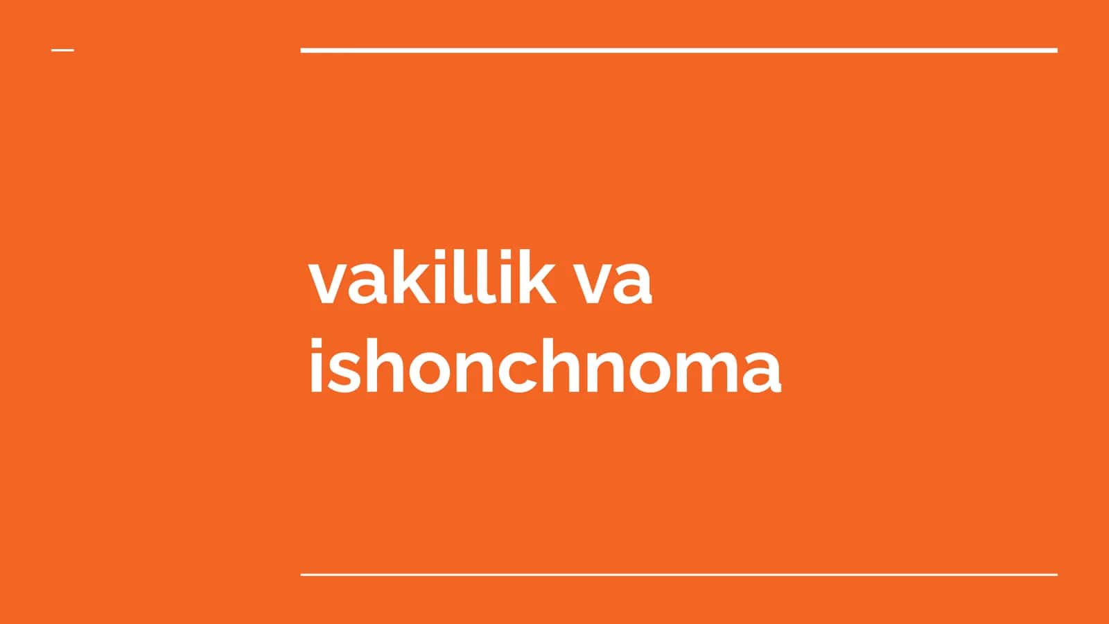 Vakillik va ishonchnoma 1