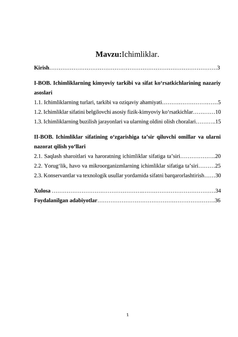 Ichimliklar 1