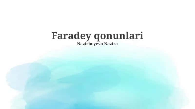 Faradey qonunlari 1