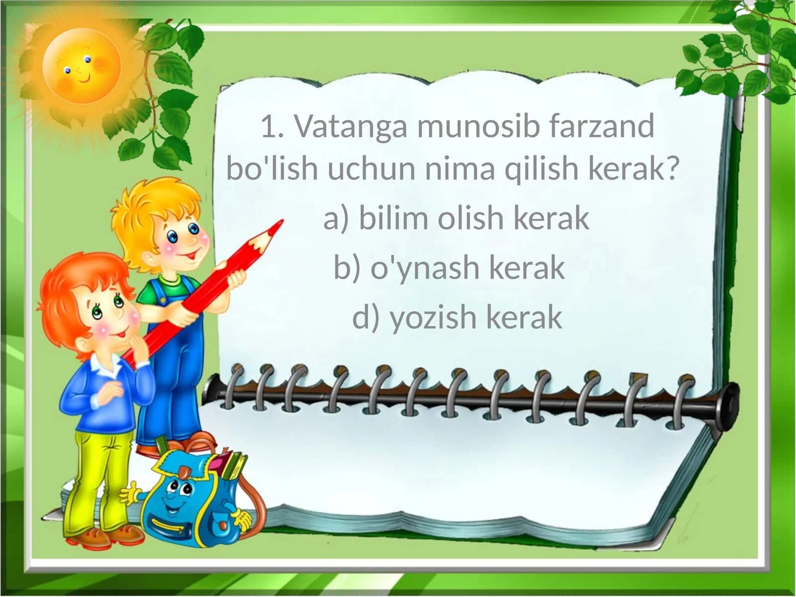 Vatanga munosib farzand bo'lish uchun nima qilish kerak? 1