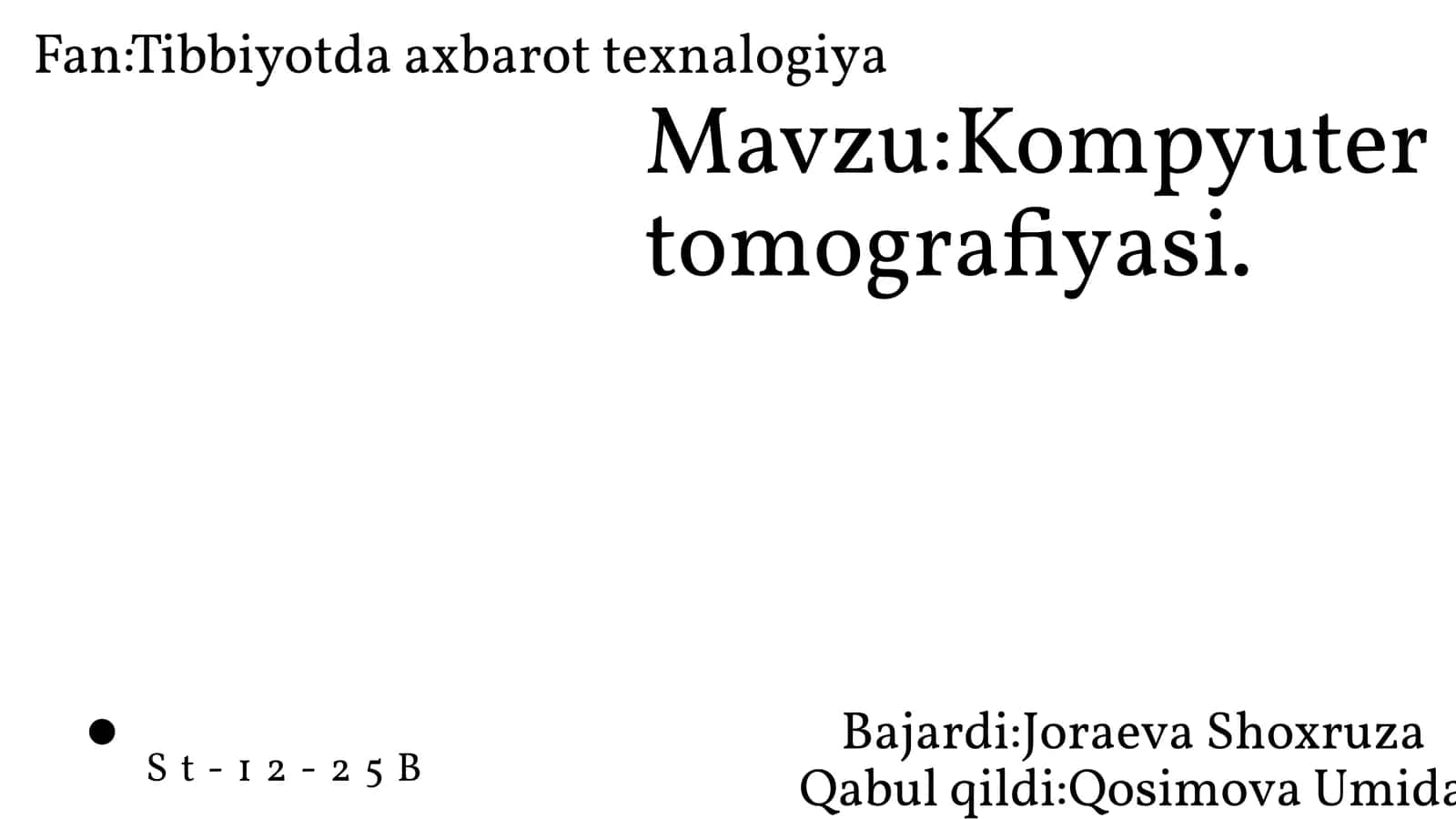 Kompyuter Tomografiyasi 1