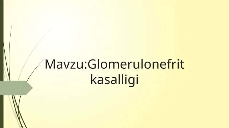 Glomerulonefrit kasalligi 1