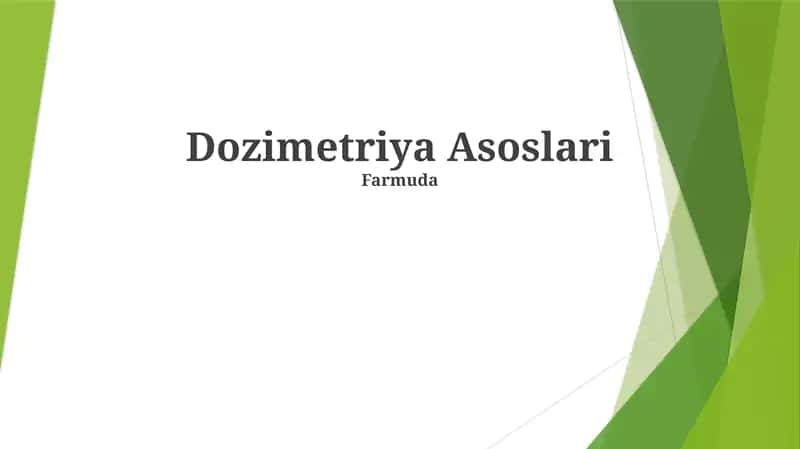 Dozimetriya Asoslari 1