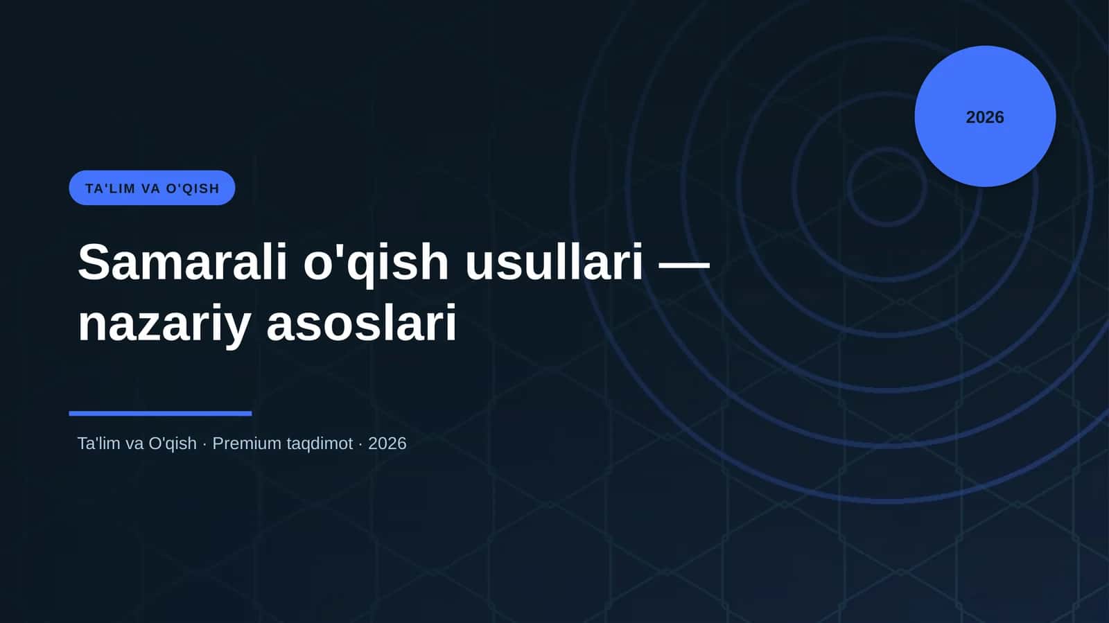 Samarali o'qish usullari — nazariy asoslari 1