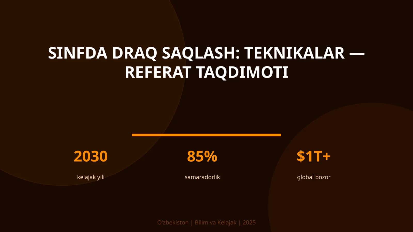 Sinfda draq saqlash: teknikalar — referat taqdimoti 1