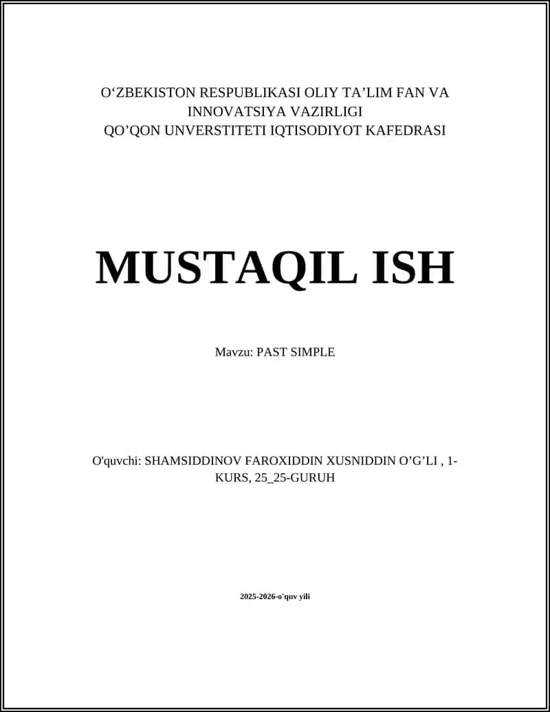 PAST SIMPLE 1