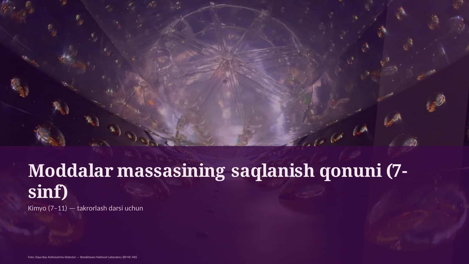 Moddalar massasining saqlanish qonuni (7-sinf) 1