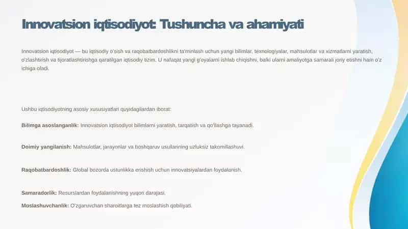 Innovatsion iqtisodiyot 1