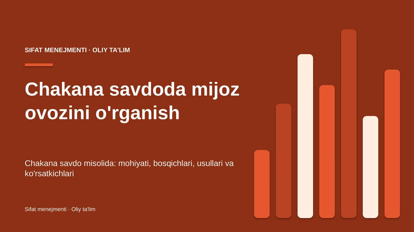 chakana savdoda mijoz ovozini o'rganish 3609 1