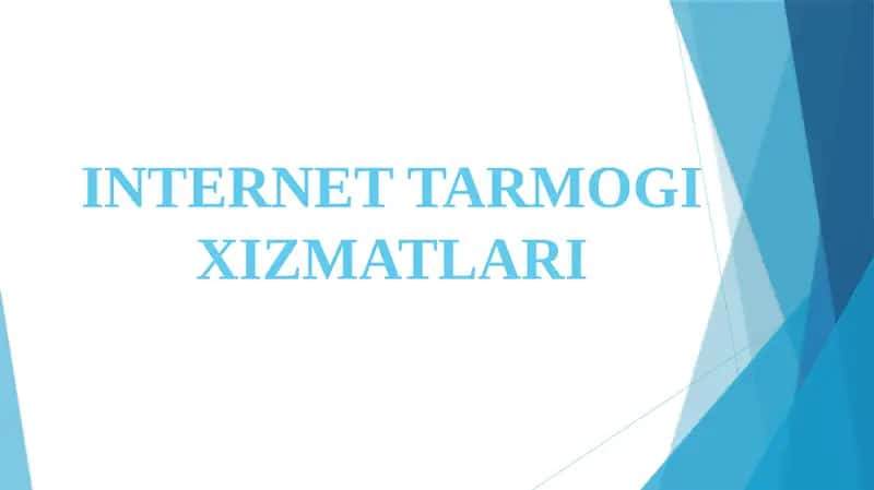 INTERNET TARMOGI XIZMATLARI 1