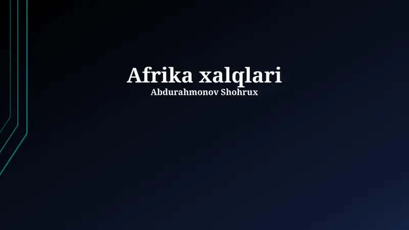 Afrika xalqlari 1
