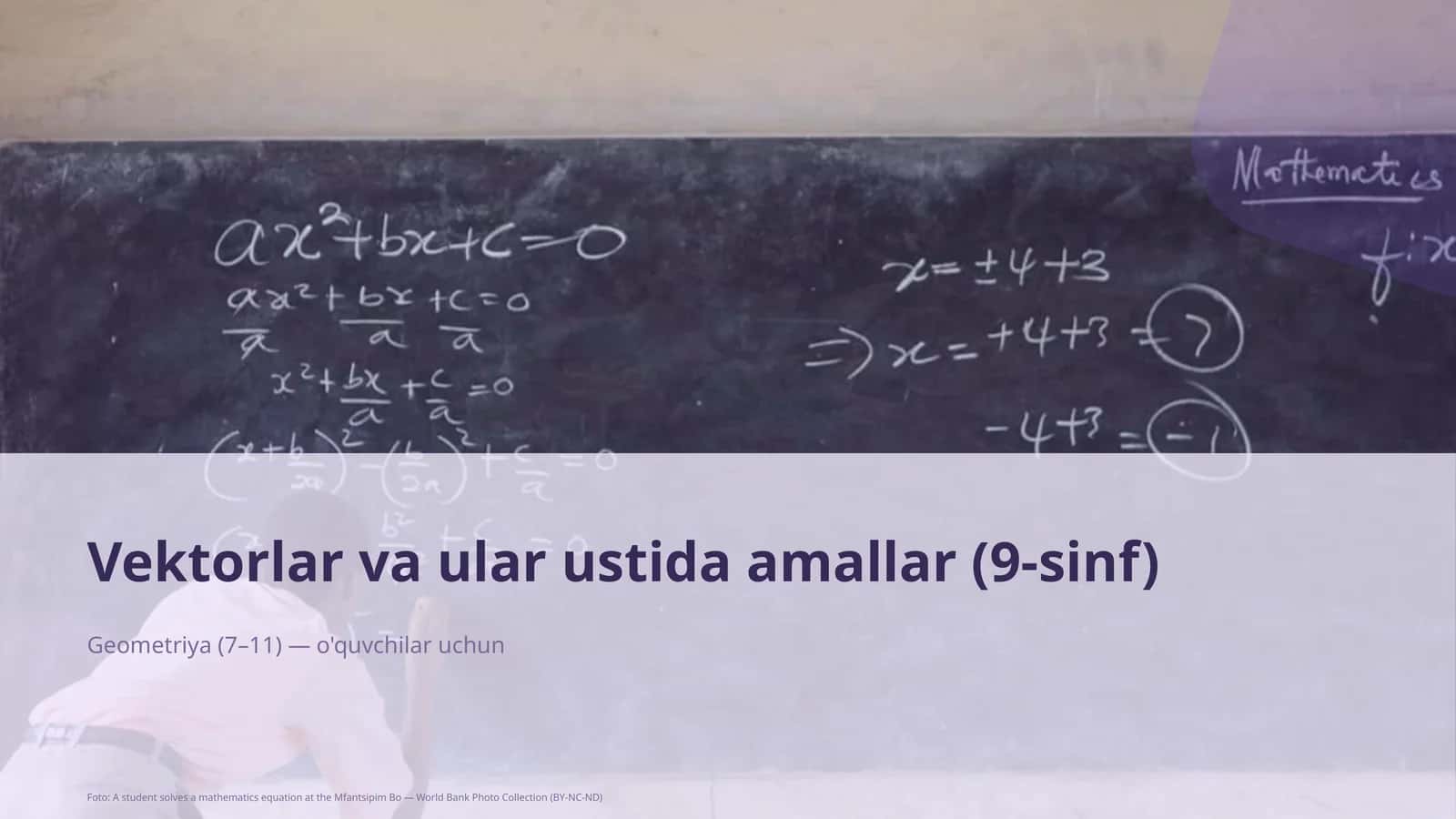 Vektorlar va ular ustida amallar (9-sinf) 1