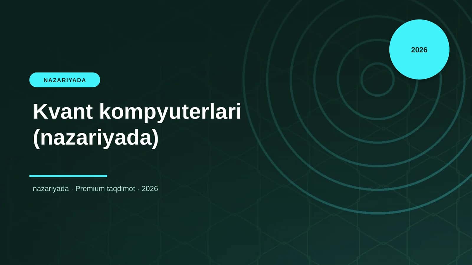 Kvant kompyuterlari (nazariyada) 1