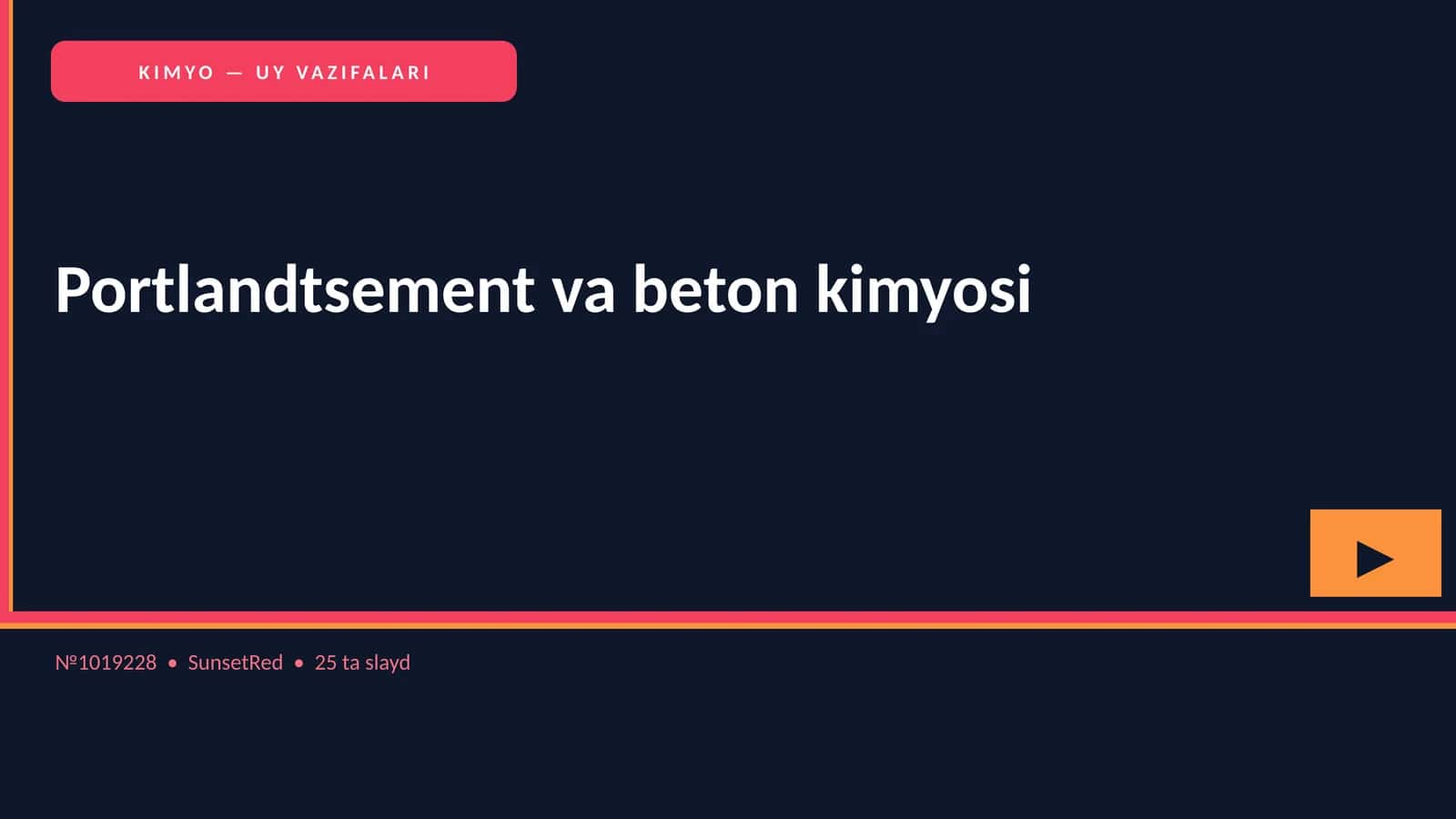 KIMYO — UY VAZIFALARI 1