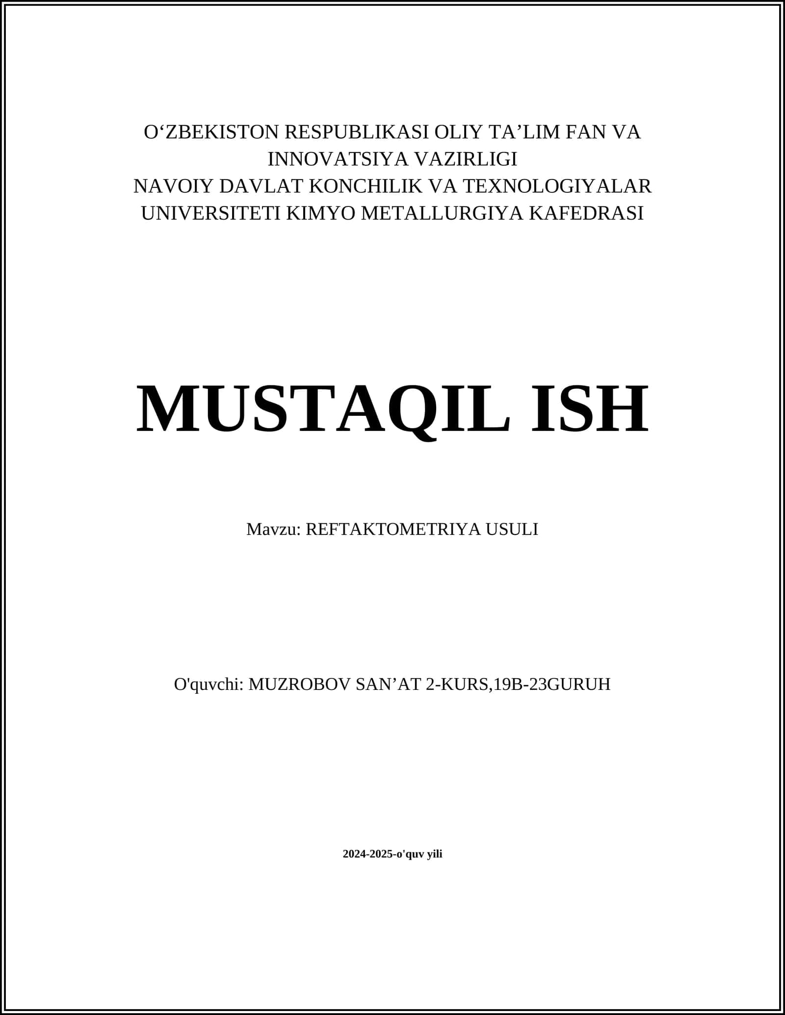 REFTAKTOMETRIYA USULI 1