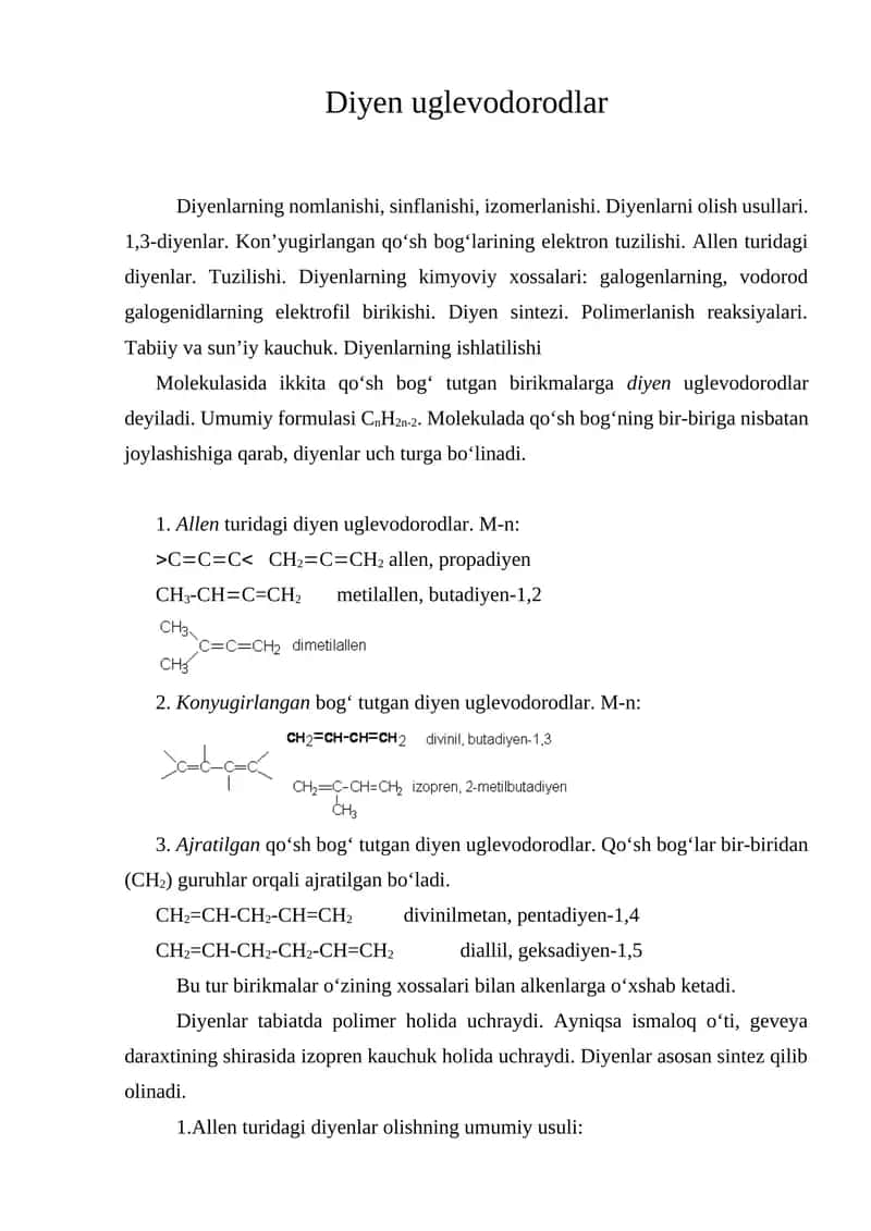 Diyen uglevodorodlar 1