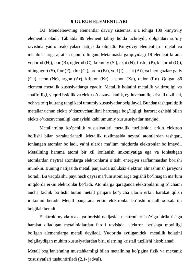 9-GURUH ELEMENTLARI 1