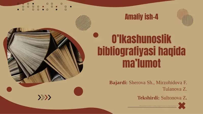 O’lkashunoslik bibliografiyasi 1
