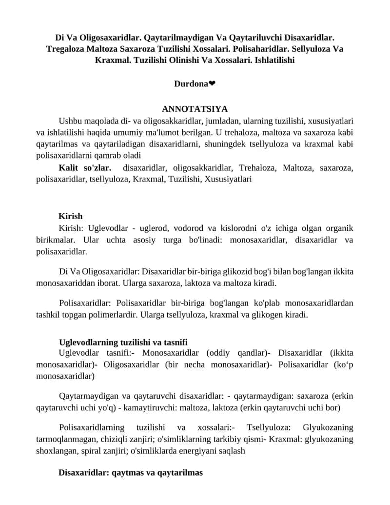 Di Va Oligosaxaridlar 1