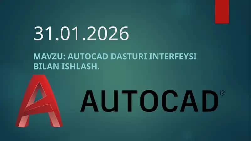 Auto CAD dasturi interfeysi 1