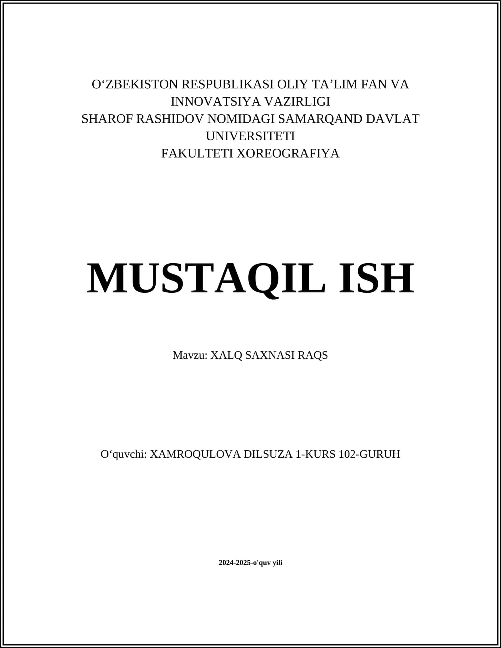 XALQ SAXNASI RAQS 1