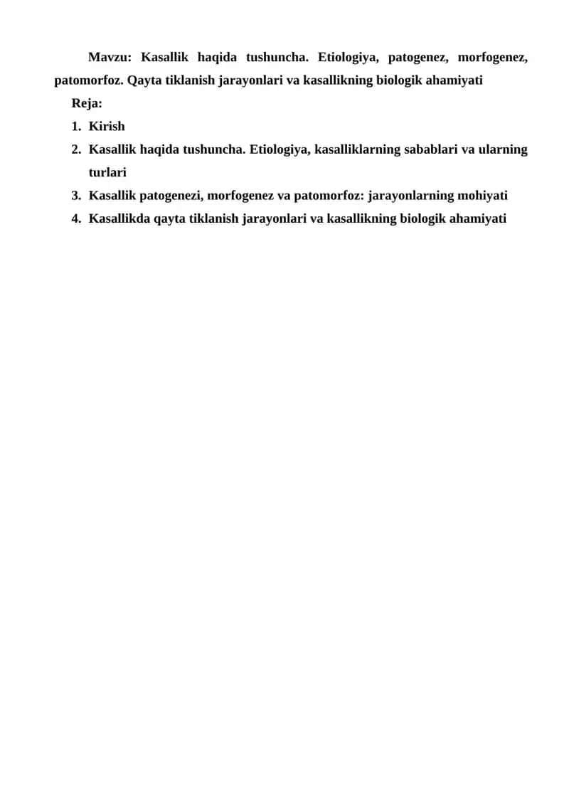 Kasallik haqida tushuncha 1