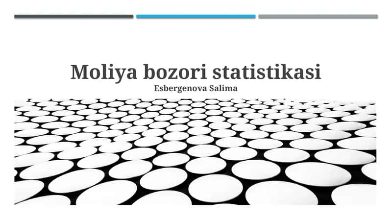 Moliya bozori statistikasi 1