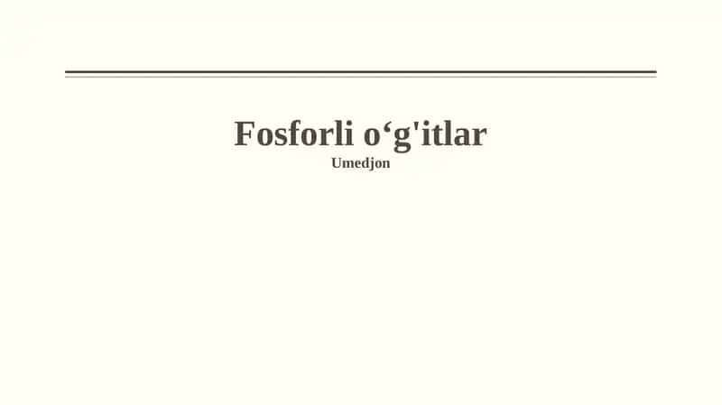 Fosforli o'g'itlar 1