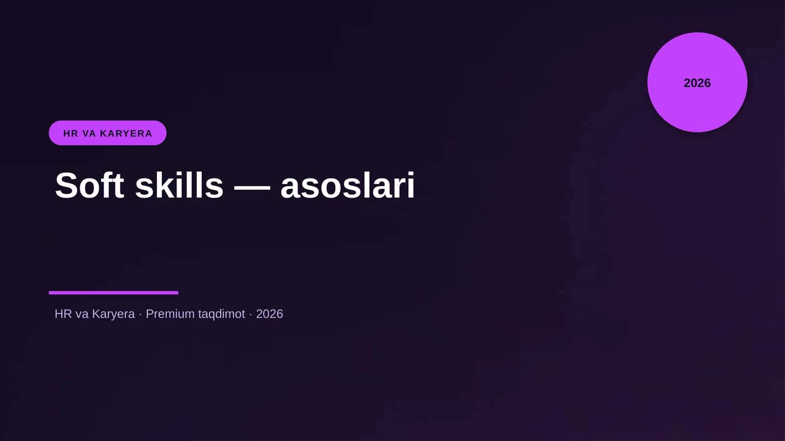 Soft skills — asoslari 1