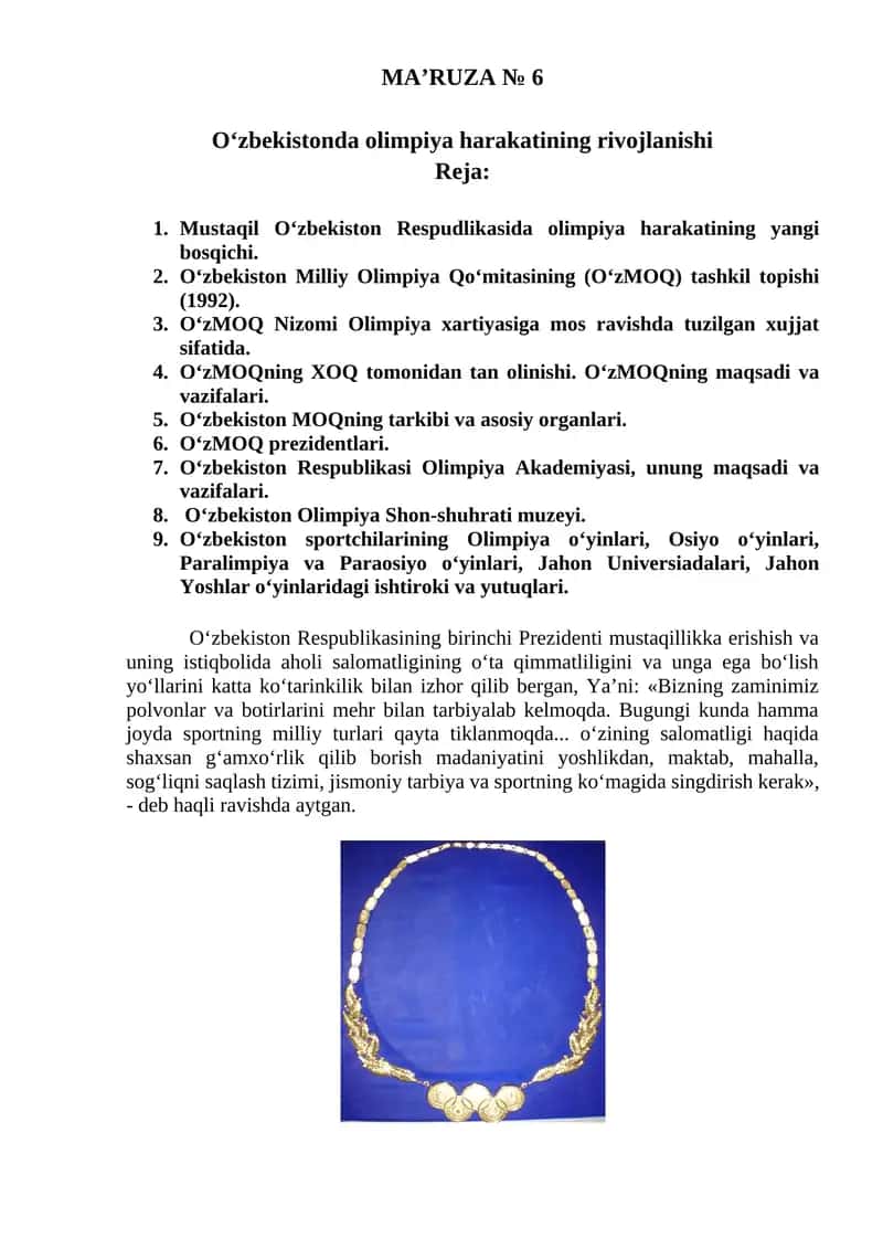 MA’RUZA № 6 1