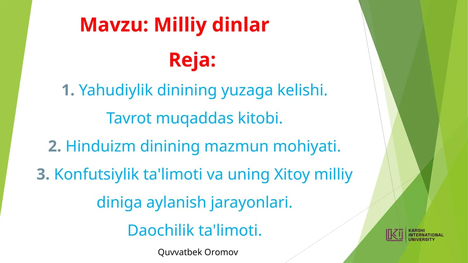 Milliy dinlar 1