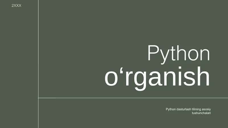 Python o‘rganish 1