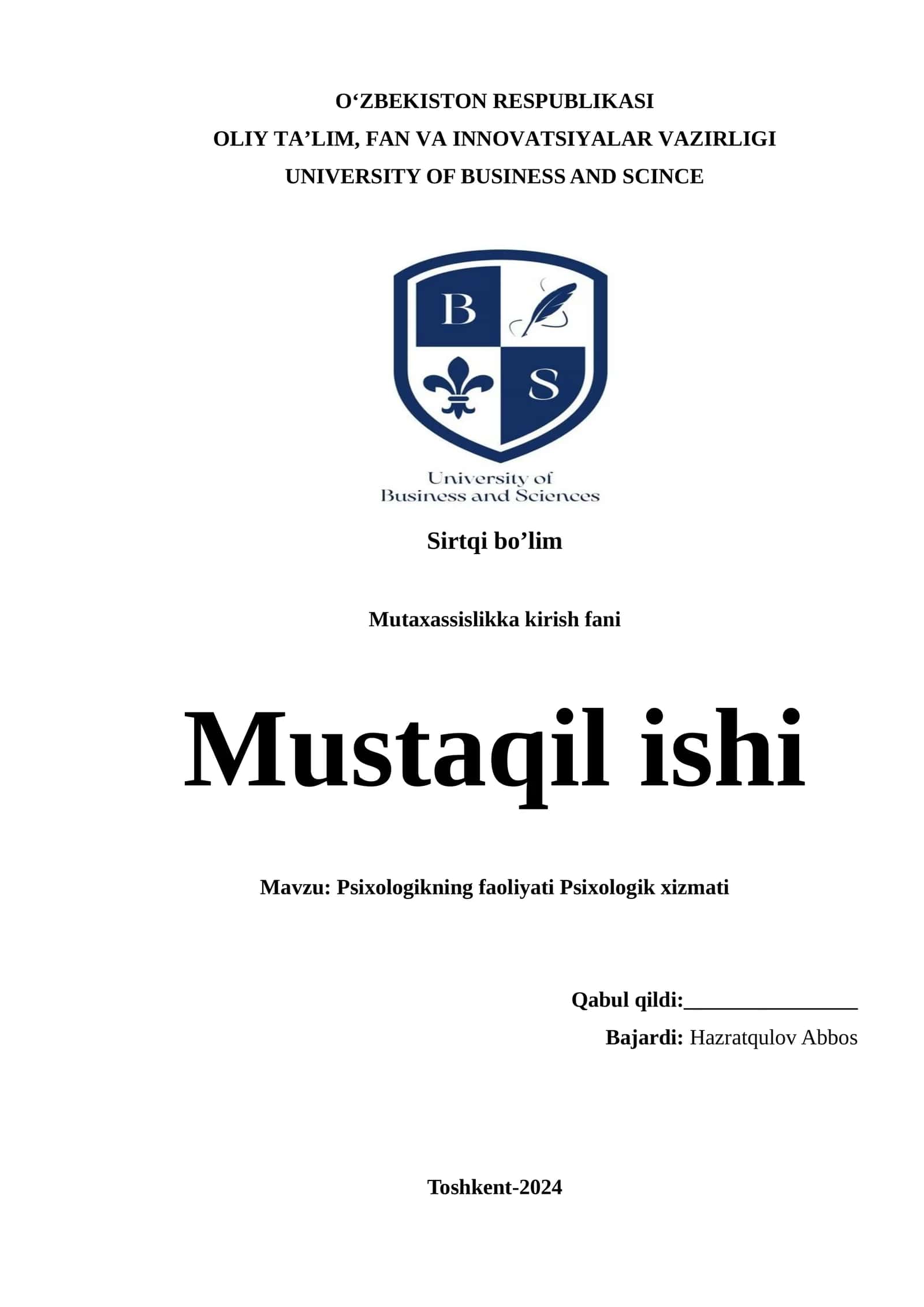 Psixologikning faoliyati Psixologik xizmati 1