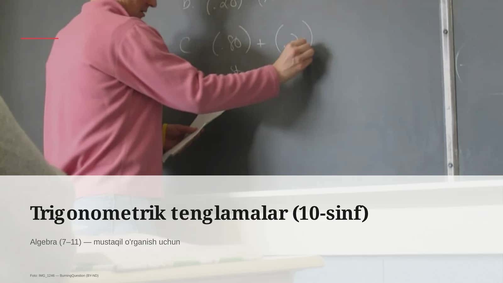 Trigonometrik tenglamalar (10-sinf) 1
