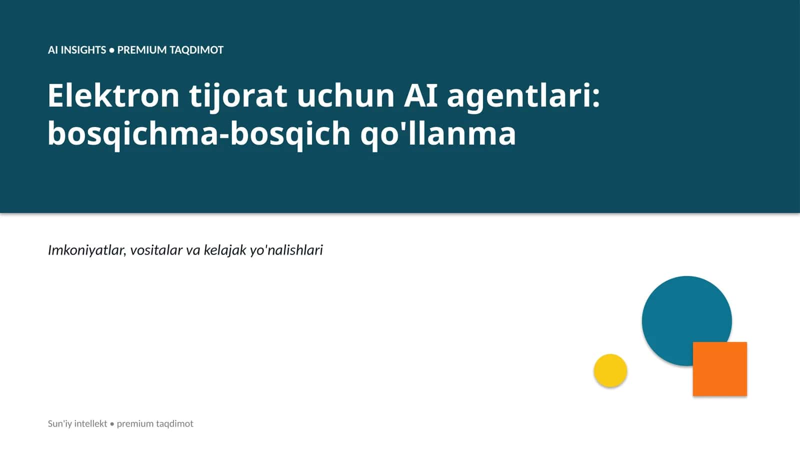 Elektron tijorat uchun AI agentlari 1