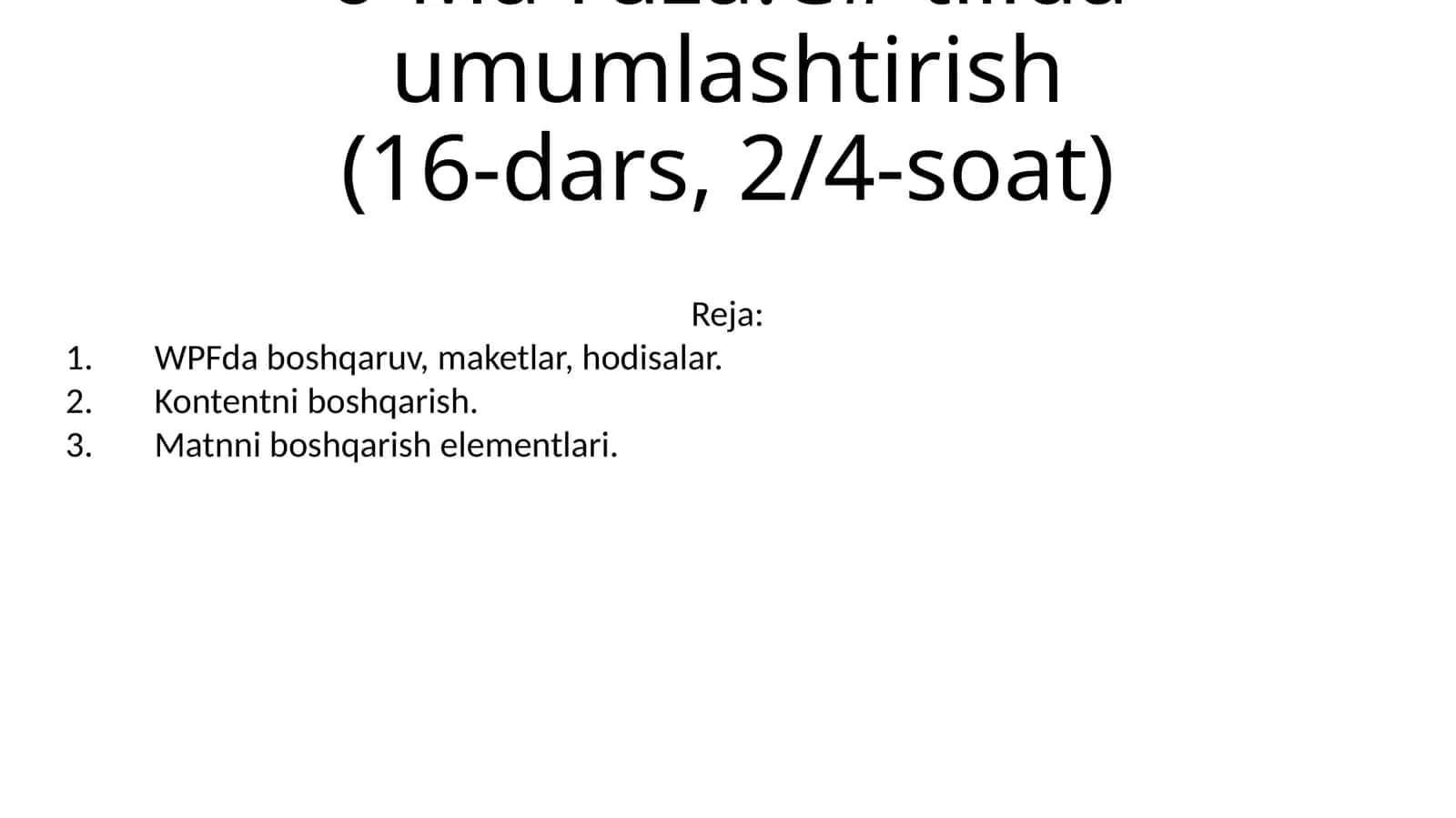 C# tilida umumlashtirish 1