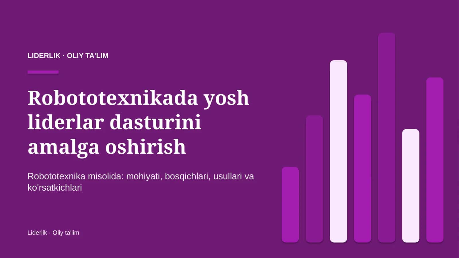 Robototexnikada yosh liderlar dasturini amalga oshirish 1