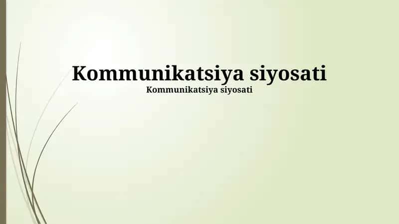 Muloqot siyosati 1