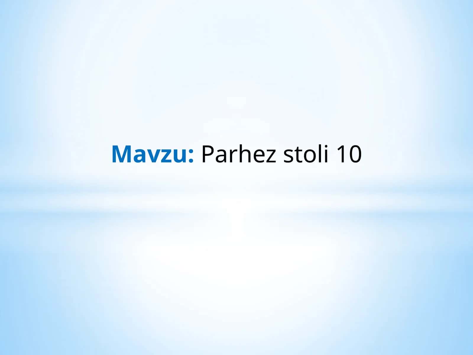 Parhez stoli 10 1