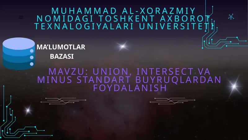SQL tili va so‘rovlar haqida qisqacha ma’lumot 1