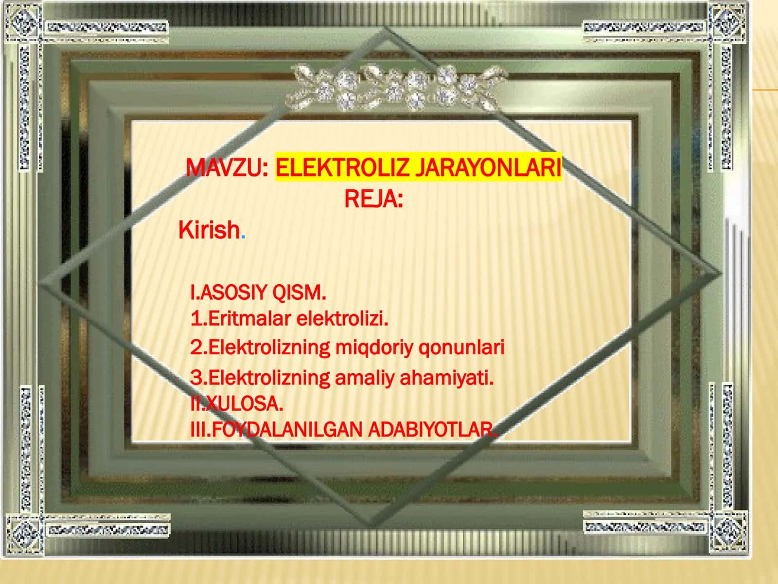 ELEKTROLIZ JARAYONLARI 1