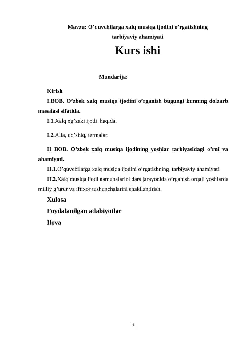 O'zbek xalq musiqa ijodi 1
