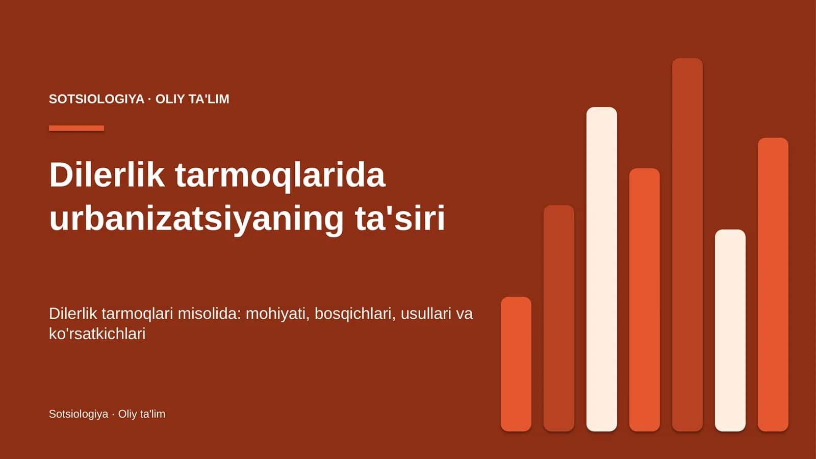Urbanizatsiyaning ta'siri: mohiyati 1