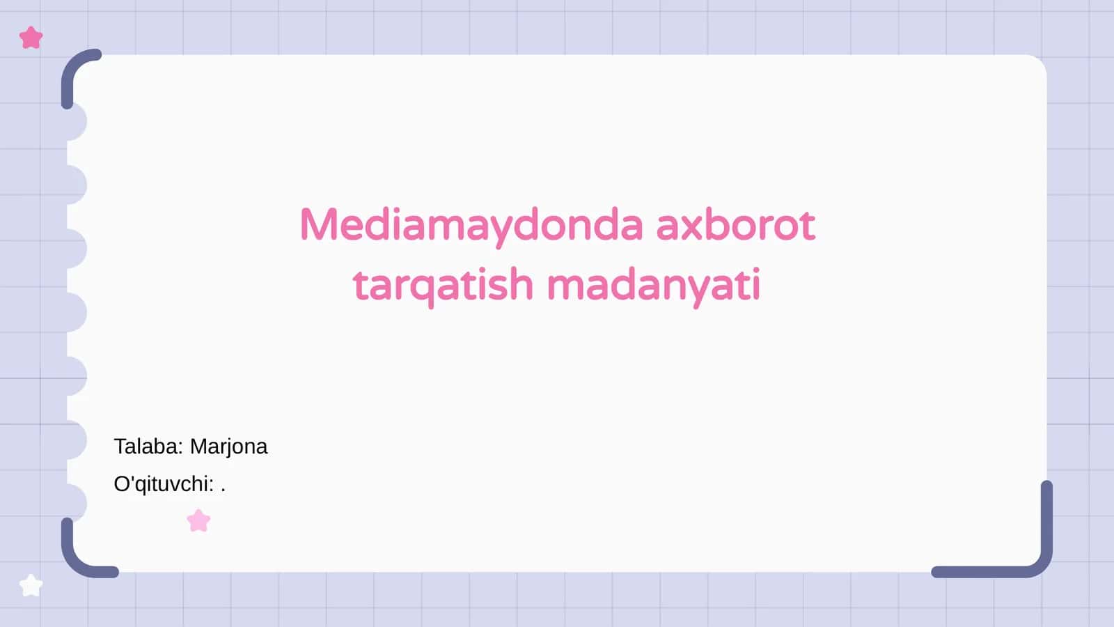 Mediamaydonda axborot tarqatish madaniyati 1