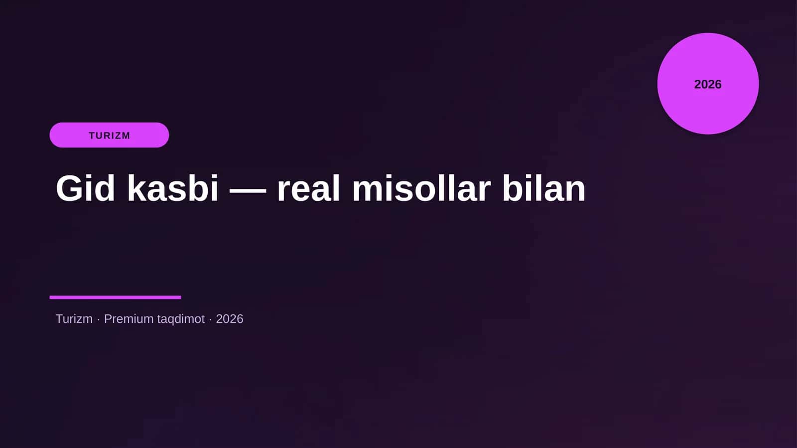 Gid kasbi - real misollar bilan 1