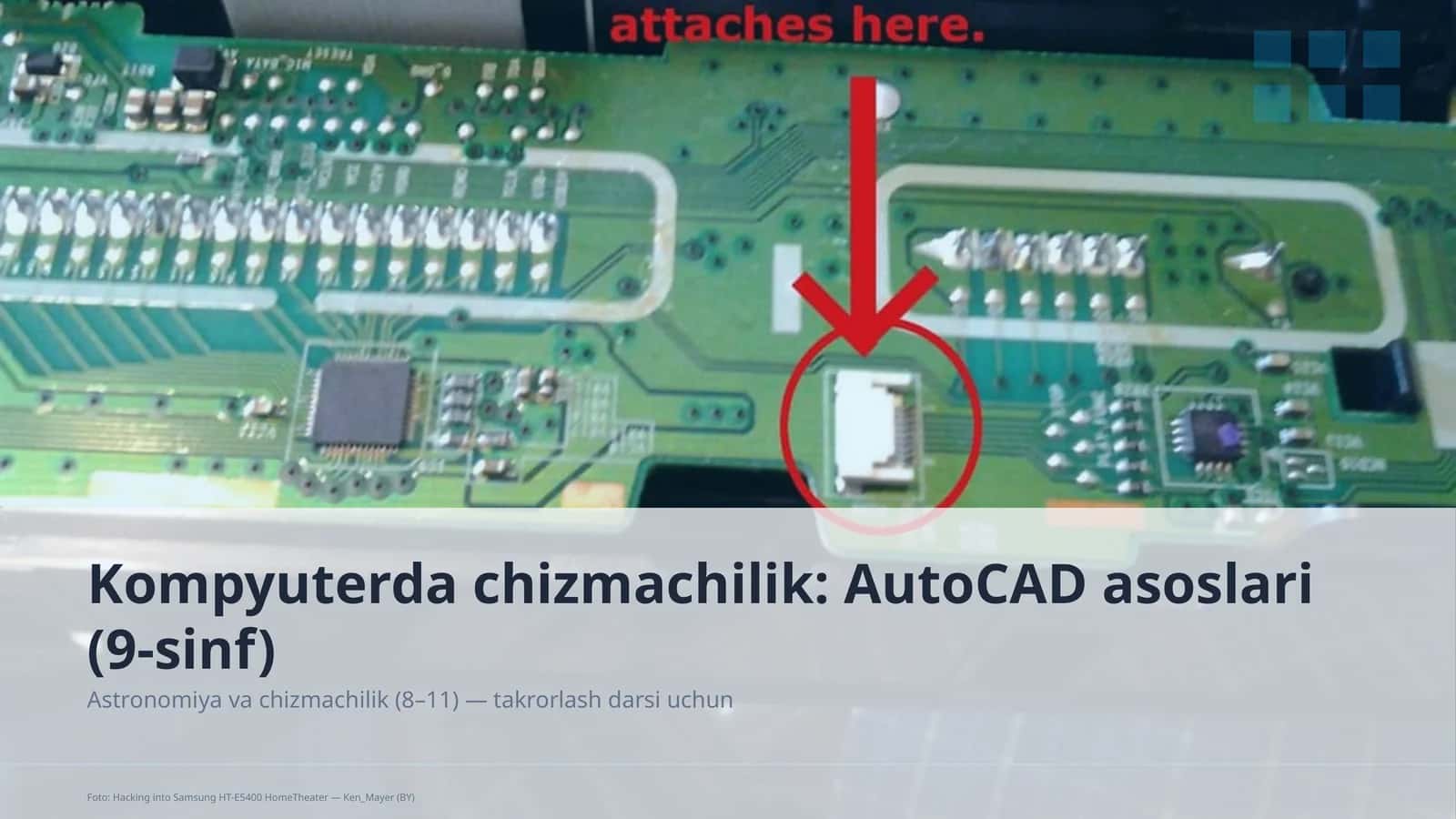 Kompyuterda chizmachilik: AutoCAD asoslari (9-sinf) 1