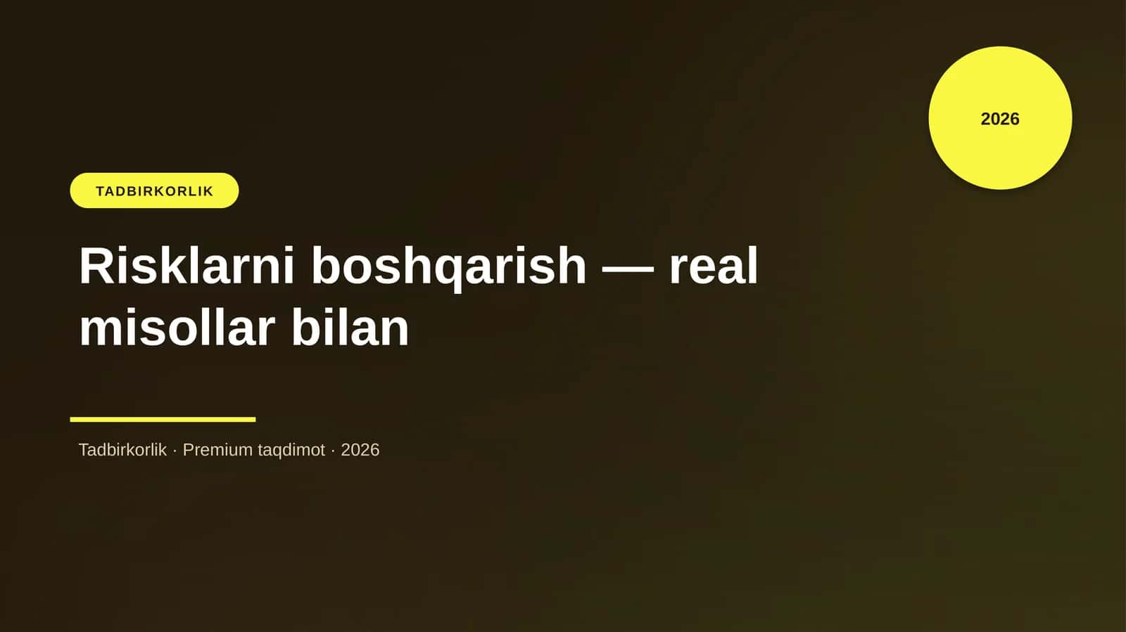 Risklarni boshqarish — real misollar bilan 1